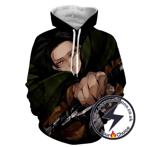 Attack On Titan - Levi Ackerman 3D - Attack On Titan Hoodies